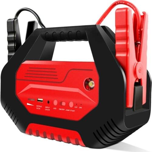 32000mAh 12V/24V High Capacity Car Jump Starter Power Bank Portable Emergency Car Booster Large Truck Power Supply Emergency