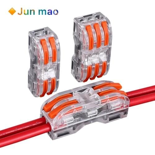 5PCS/lot Mini Fast Wire Connector Universal Compact Type Plug-in Terminal block SPL-222/223 With fixing Accessories