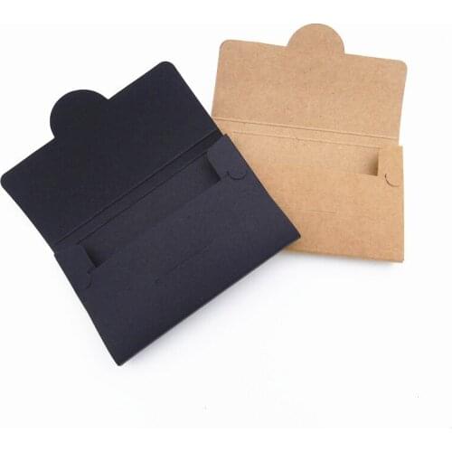 500Pcs/Lot Kraft Paper Black Membership Card Paper Packaging Box Business card Box Card Cover Open Letter box 10.5x6.5x1cm