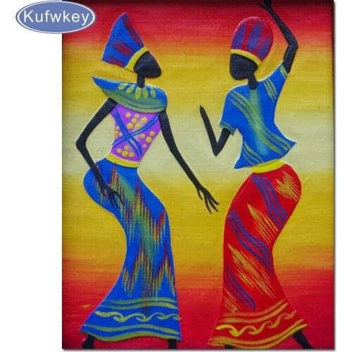 5D Diy diamond painting full Square round African woman Cross stitch diamond embroidery Rhinestone Mosaic diamond mazayka