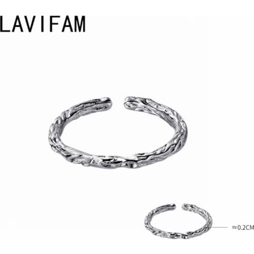 925 Sterling Silver Retro Irregular Concave Convex Rings Hypoallergenic Minimalist Jewelry Branch Finger Ring Dating Gift