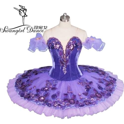 Adult velvet purple ballet tutu,classical ballet tutu adult professional ballet tutus for competition girls ballerina tutuBT9043