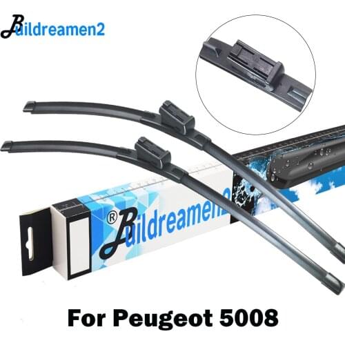 Buildreamen2 For 2009-2018 Peugeot 5008 Car Accessories Frameless Wiper Blade Rubber Windscreen Wiper