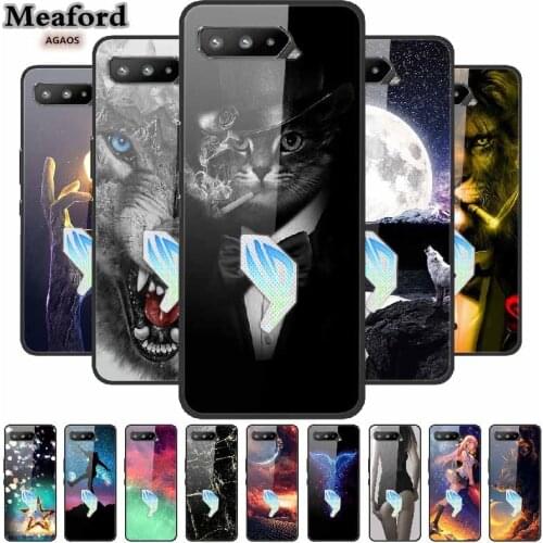 For Asus Rog Phone 5 Case ZS673KS Tempered Glass Hard Back Protector Case For Asus Rog 5 I005 Case Rog5 Funda Luxury Cool Bumper