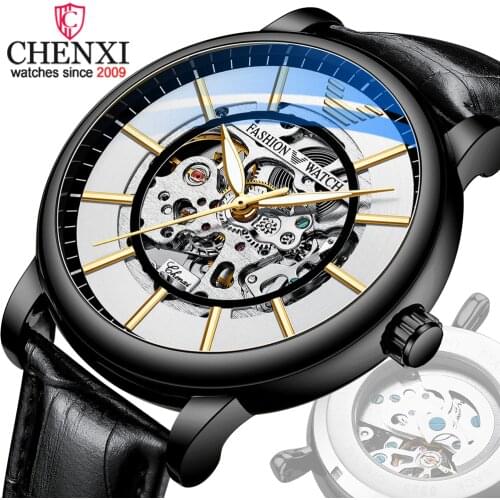 CHENXI Top Luxury Mens Automatic Mechanical Watch Waterproof Business Clock Sports Tourbillon Men Wrist Watch Relogio Masculino