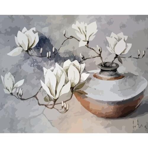 CraftArtGo Painting By Numbers Plant painting On Canvas HandPainted Gift Picture By Number Waterfall Kits Home Decoration