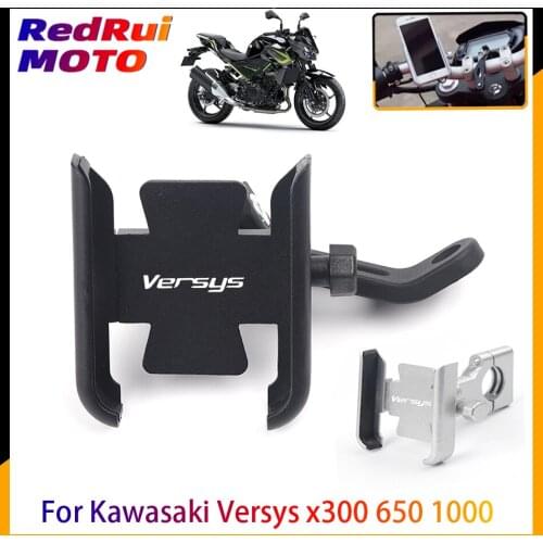 For Kawasaki Versys x300 650 1000(Versys x300 tourer)Motorcycle Mobile Phone Holder GPS Navigator Rear Mirror Handlebar Bracket