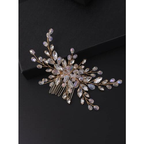 Crystal Rhinestone Bridal Hair Comb Trendy Women Party Performance Headpieces Wedding Hair Accessories Bride Headwear