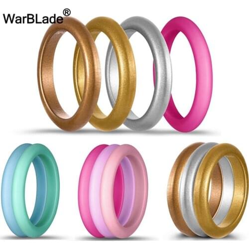 10pc/set 3mm Size 4-8 Food Grade FDA Silicone Ring Hypoallergenic Crossfit Flexible Sports Rubber Finger Rings For Women Wedding