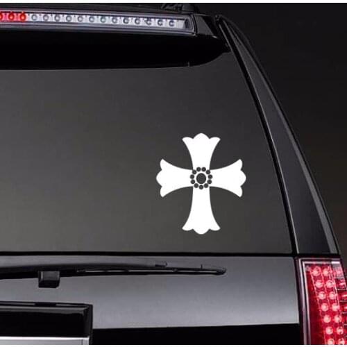 Cross With Pearl Pendant Car Body Stickers Window Door Decal Funny Top Quality Waterproof ZP0240