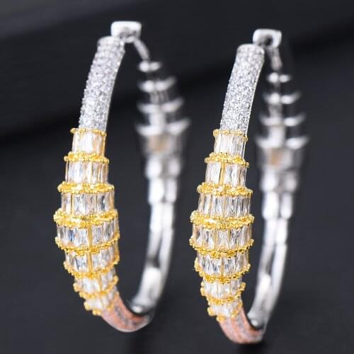 LARRAURI 2019 Bridal Wedding Jewelry original Austrian Crystal Hoop Earrings Design Fashion charms silver for Lover Anniversary