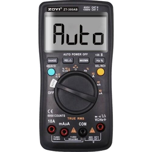 6000 Counts True RMS Bluetooth / Multipurpose / Smart Multimeter ZOYI ZT-300AB with temperature and NCV