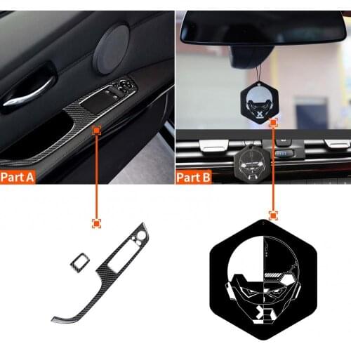 4PCS Door Window Switch Trims For BMW 3 E90 E92 E93 M Performance Interior Mouldings Decor Sticker Carbon Fiber Car Accessories