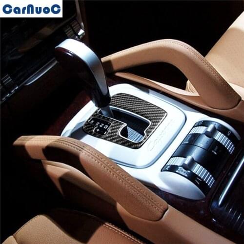 For Porsche Cayenne Sport SUV 2003-2010 With Navigation System Car Automatic Gear Panel Trim Cover Decal Carbon Fiber Sticker