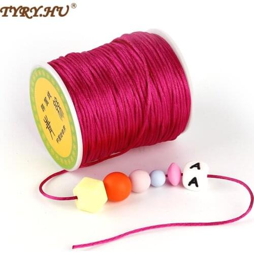 TYRY.HU Colorful 80 Meters Satin Silk Rope Nylon Cord For Baby Teether Accessories Teething Necklace Rattail Cord DIY Tool 1.5mm