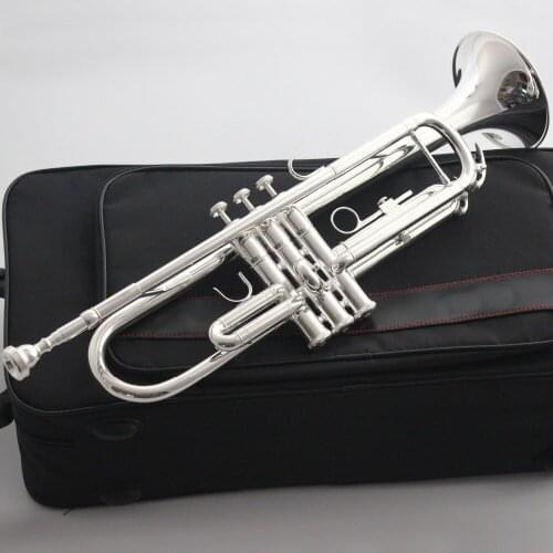 New De Xin Bb Trumpet 4435S Silver Plated Music Instruments Profesional Trumpets Student Included Case Mouthpiece Accessories