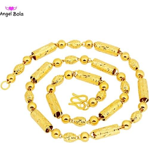New Seiko Vietnam Shajin Mens Car Flower Necklace Brass Vacuum Plating 18K Gold 8MM Mens Jewelry Necklace Gift Wholesale