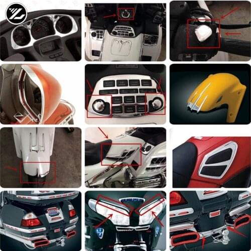 Motorcycle Body Galvanized Mirror Switch Windshield Side Box Non-Slip Sticker Decoration For HONDA GL1800 GOLD WING F6B GL1800
