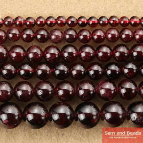 Wholesale 4mm 6mm 8mm 10mm 12mm Natural Dark Red Garnet Round loose stone jewelry beads Free Shipping RGB01