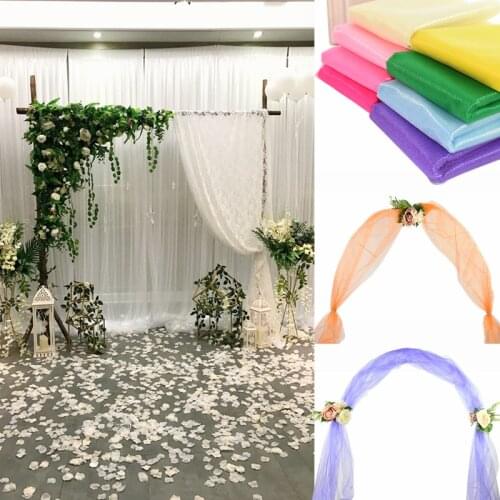 48cm Width Marriage Organza Tulle Roll Sheer Crystal Tulle Fabric for Wedding Birthday Party Decorations Home DIY Organza Supply