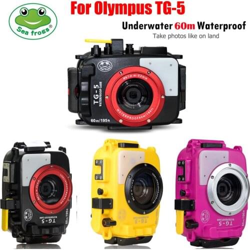 Original Seafrogs Waterproof Housing 60m/195ft Diving Camera Case For Olympus TG-5 Camera Underwater Protective Shell