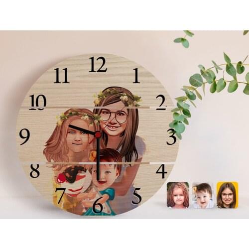 Personalized 3 Sister Caricature Of Authentic Wooden Pallet Saat-4