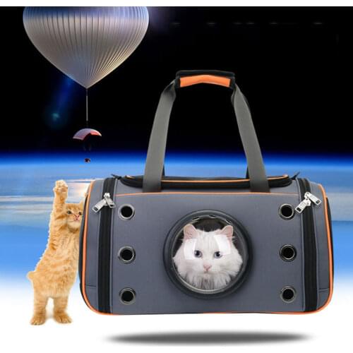 Rectangle Pet Backpack Transparent Double Shoulder Astronaut Pet Bag With Flannel Pad Travel Pet Handbag For Small Cat Dog