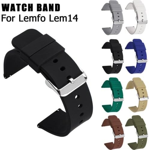 Silicone Band For Lemfo Lem14 Smart Watch Strap For Lemfor Lem 14 Men Sport Replacement Bracelet Durable Loop Watch Accessories