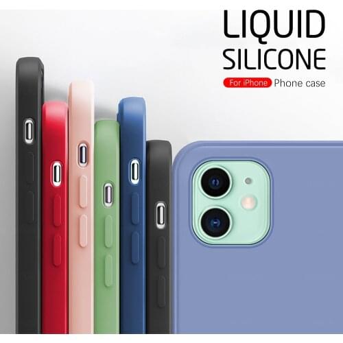 Luxury Liquid Silicone Phone Case For iPhone 12 Mini 11 Pro Max XS X XR 6 6s 7 8 Plus SE 2020 Thin Soft Cover Candy Funda Coque