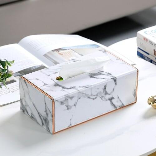 Removable Tissue Box Storage Modern Nordic Leather Tissue Box Container Rectangle Creative Servilletero Tissue Boxes BG50TB