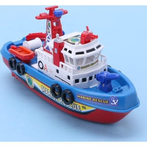 Fast Speed Music Light Electric Marine Rescue Fire Fighting Boat Toy for Kids Christmas Halloween Toys