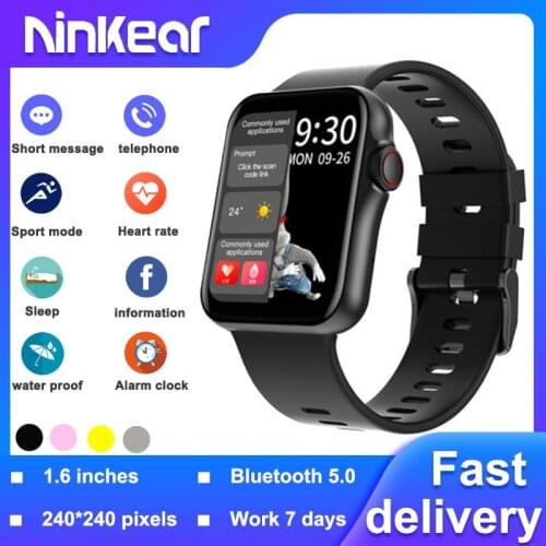 Ninkear D06 Smart Watch 1.6Inch Health Monitoring Bluetooth Call Pedometer Men and Women SmartWatch Suitable for iOS and Android