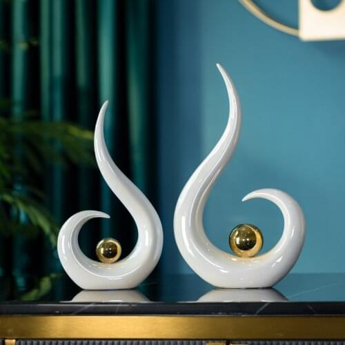 Modern White Torch Shape Ceramic Accessories Home Livingroom Desktop Figurines Craft Bookcase Coffee Table Statues Decoration