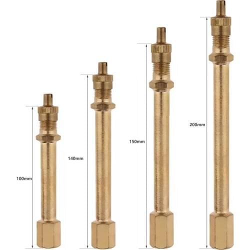 Tire Valve Stem Brass Metal Tire Valve Extension Straight Bore For Truck Motorcycle Car 100mm/ 140mm/200mm