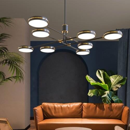 Modern Led Chandelier Light Decor For Living Room Bedroom Kitchen Acrylic Minimalist Black Ceiling Pendant Lamps Indoor Fixture