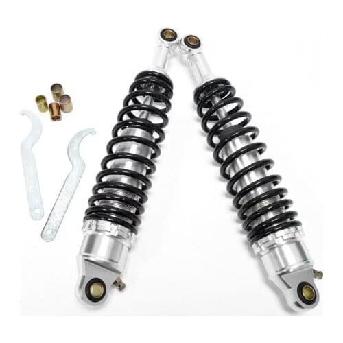 2 pcs Universal 340mm 13.4inch Motorcycle 7mm Spring Nitrogen Rear Shock Absorber for honda yamaha suzuki Black & Silver
