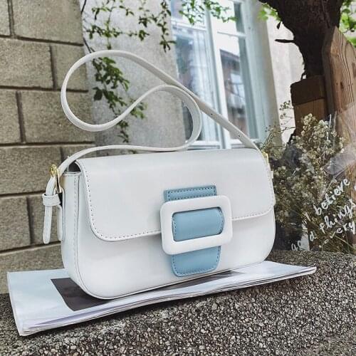 High-quality Ladies' Hit Color Shoulder Bag 2021 Net Red New Fashion One Shoulder Underarm Bag Western Style Small Square Bag