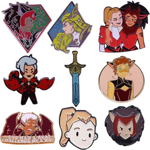 She-Ra And The Princesses Of Power Enamel Lapel Pins Brooch Women Jacket Hat Badges Pin Fashion Jewelry Gifts For Child Friend