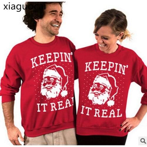 Santa Claus Character Women Hoodie Sweatshirt Long Sleeve O-neck Pullovers Red Coupon Sexy Winter Clothing K189 35