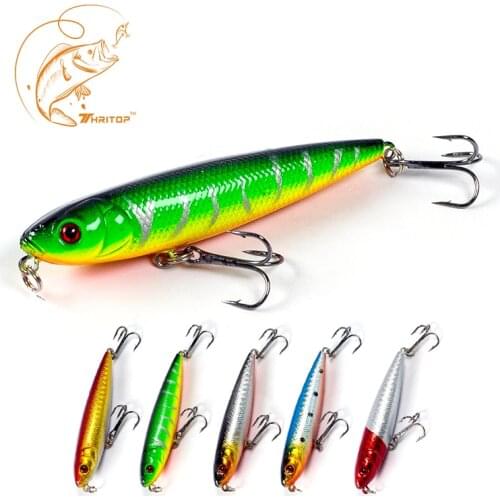 Thritop New Design TP026 Hard Bait 3D Eyes 8cm 8.5g 5 Colors Sharp Hook Pencil Fishing Fake Bait Lure Fishing Accessories