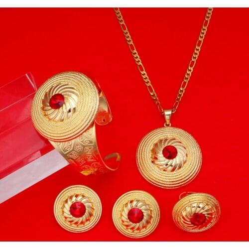 Gold Ethiopian Cross Jewelry Set Ethiopia Gold Jewelry Set Africa Religious Eritrea Copper Crosses Jewelry