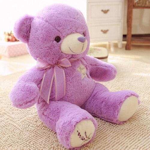 1pcs 35cm lovely Lavender Bear Purple Teddy Bear Plush Bear Toys Stuffed Doll High Quality Birthday Gifts For Kids