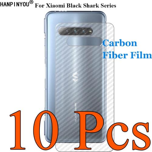 10 Pcs/Lot For Xiaomi Black Shark 4 / Pro 6.67" 3D Transparent Carbon Fiber Back Film Skin Screen Protector Sticker