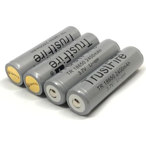 12PCS/LOT TrustFire TR 18650 3.7V 2400mAh Camera Torch Flashlight Lithium Protected Battery Rechargeable Batteries with PCB