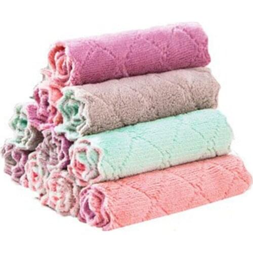 15 Pieces of Department Store Double-Sided Dish Cloth Absorbent Cleaning Cloth, Used for Kitchen Cleaning, Random Colors