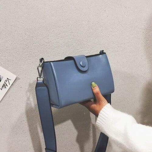 2019 Women Handbags Fashion pu Simple Solid Purse Small Shoulder Bags Purse with shoulder strap for Girls Shoulder Bags A2-64