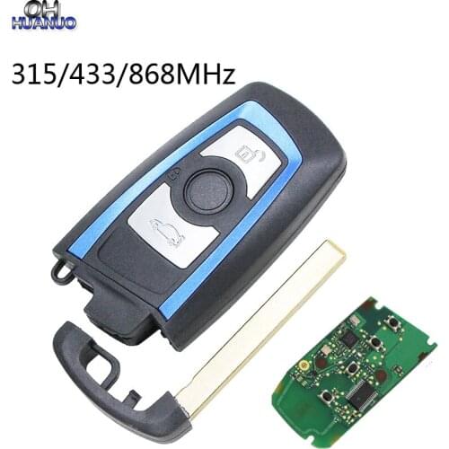 3 Button Remote Key 315MHz YGOHUF5662,434MHz HUF5767,868 MHz HUF5661 for BMW 5 7 F Series 2009-2016 FEM / BDC CAS4 CAS4+ Blue