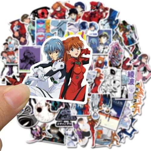 50pcs Cartoon Anime Evangelion Sticker Genesis Japanese Comic Waterproof Kids Car Suitcase Guitar Graffiti DIY Sticker Toys