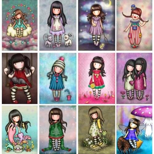 5D Diy Diamond Painting Cartoon beauty Girl Portrait Full Square Round Diamond Embroidery Mosaic Kit HD Quality Handmade X31