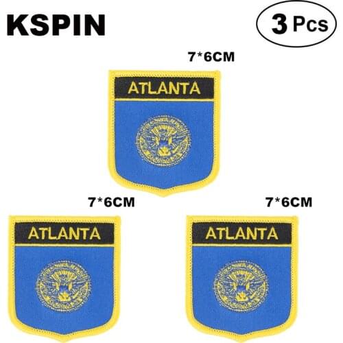 Atlanta Shiled Shape flag patches national flag patches for Cothing DIY Decoration